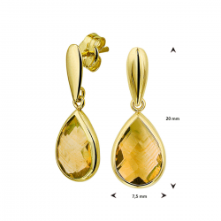 geelgouden oorhangers citrien - 51338