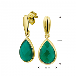 geelgouden oorhangers agaat - 51339
