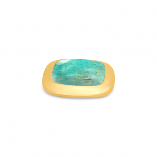 Melano Kosmic Gem Square Steen Amazonite 28mm Goudkleurig - 50885