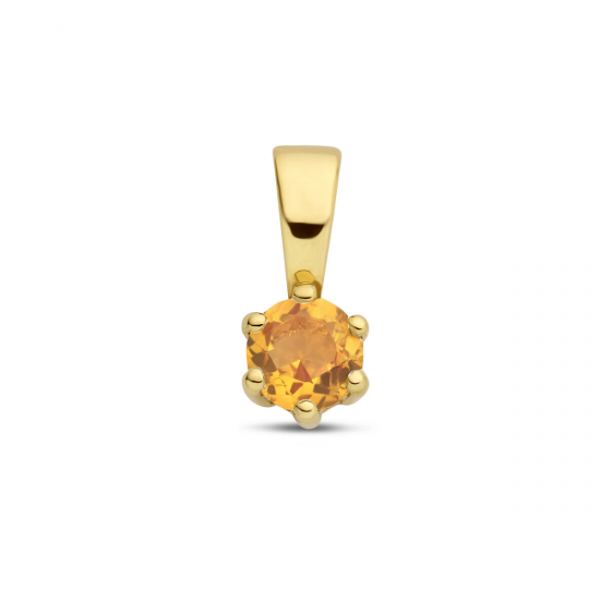 gouden hanger citrien - 51436