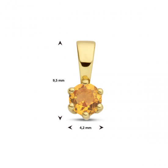 gouden hanger citrien - 51436