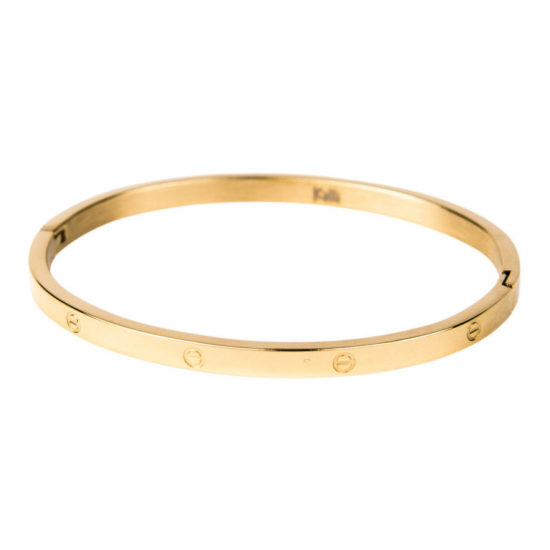 Kalli Kalli armband edelstaal Goudkleur 4mm MAAT 18cm - 47798