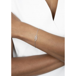 ZINZI zilveren armband 3 open rondjes verbonden wit ZIA2045 - 51178