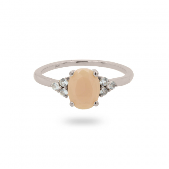 24Kae Ring met gekleurde stenen zilver gerhodineerd 12405S MAAT 16,5 - 48577