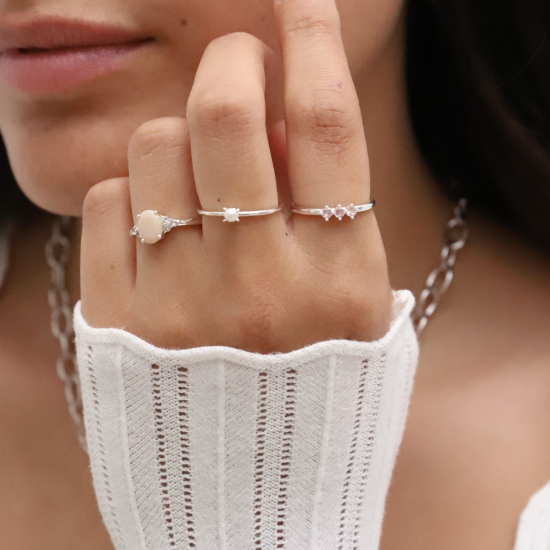 24Kae Ring met gekleurde stenen zilver gerhodineerd 12405S MAAT 16,5 - 48577