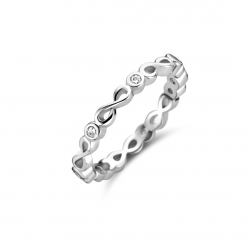 Rosa di luca Zilveren Ring met zirkonia Maat 17,5 - 47946