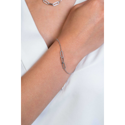 ZINZI zilveren schakel armband met drie paperclip schakels, glad bewerkt witte zirconia's ZIA2330 - 51576