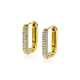 ZINZI gold plated zilveren luxe oorringen 18x3mm rechthoekig met witte zirconia's ZIO2222Y - 51620