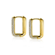 ZINZI gold plated zilveren luxe oorringen 18x3mm rechthoekig met witte zirconia's ZIO2222Y - 51620