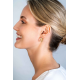 ZINZI gold plated zilveren luxe oorringen 18x3mm rechthoekig met witte zirconia's ZIO2222Y - 51620