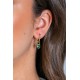 ZINZI gold plated zilveren oorbedels rechthoek met groene kleurstenen 13mm ZICH2307 (excl. oorringen) - 51706
