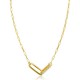 ZINZI gold plated zilveren schakel ketting 45cm met 2 grote ovale schakels, bezet met witte zirconia ZIC2371Y - 51709