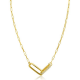 ZINZI gold plated zilveren schakel ketting 45cm met 2 grote ovale schakels, bezet met witte zirconia ZIC2371Y - 51709