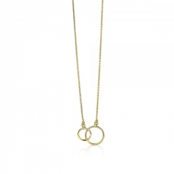 ZINZI Gold 14 karaat gouden collier open rondjes in elkaar 42cm ZGC115 - 51772