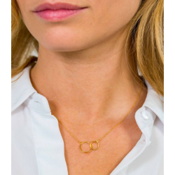 ZINZI Gold 14 karaat gouden collier open rondjes in elkaar 42cm ZGC115 - 51772