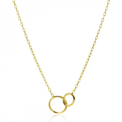 ZINZI gold plated zilveren paperclip schakel ketting met ronde vormen 42-45cm ZIC2275G - 51759