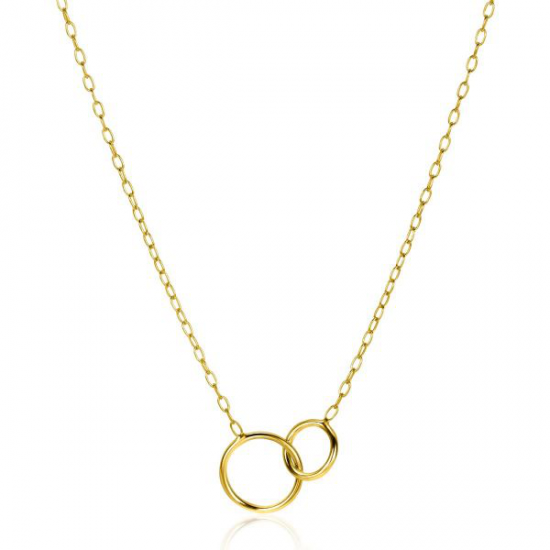 ZINZI gold plated zilveren paperclip schakel ketting met ronde vormen 42-45cm ZIC2275G - 51759