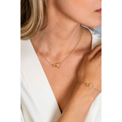 ZINZI gold plated zilveren paperclip schakel ketting met ronde vormen 42-45cm ZIC2275G - 51759