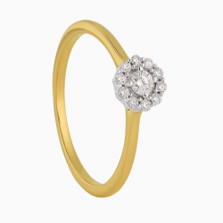 ECLAT Geelgouden Rozet Ring 0.16 CRT TW-SI diamand 14krt Maat 17,25 - 51785
