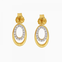 Gouden bicolor oorknoppen met 0,15 crt TW-SI diamand 14krt - 51787