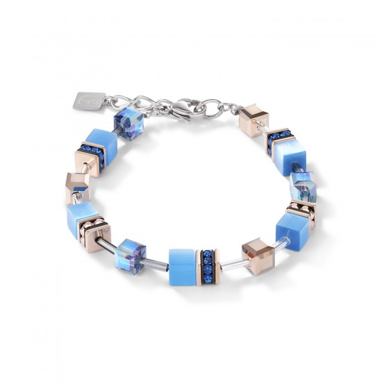Coeur de Lion GeoCUBE® Armband blauw 17,5+3cm 4016-30-0700 - 51827