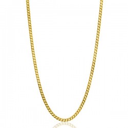 ZINZI Gold 14 krt gourmet ketting 1mm breed 42CM , ideaal om je hanger aan te bevestigen ZGLG42-1 - 51845