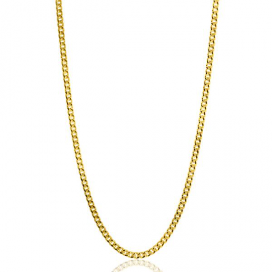 ZINZI Gold 14 krt gourmet ketting 1mm breed 42CM , ideaal om je hanger aan te bevestigen ZGLG42-1 - 51845