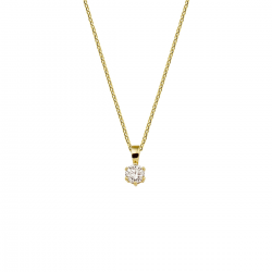 Gouden collier hanger zirkonia 1,0 mm 41 + 4 cm - 51384