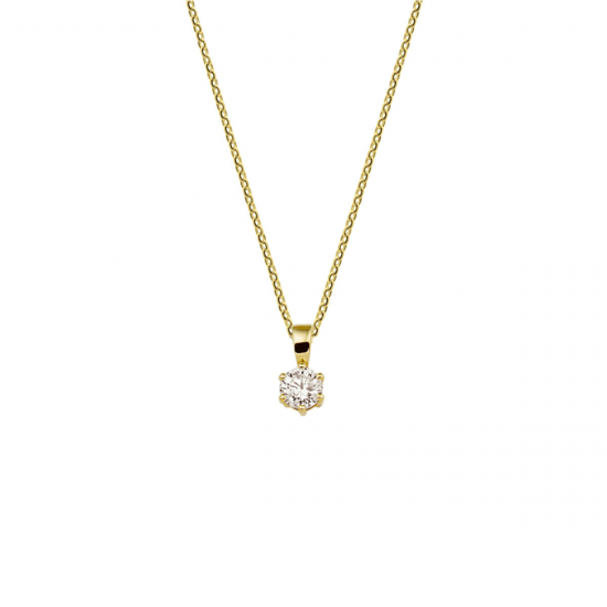 Gouden collier hanger zirkonia 1,0 mm 41 + 4 cm - 51384