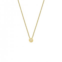 Gouden collier hanger zirkonia 1,0 mm 41 + 4 cm - 51386