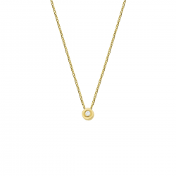 Gouden collier hanger zirkonia 1,0 mm 41 + 4 cm - 51386