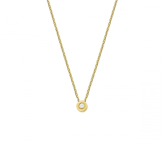 Gouden collier hanger zirkonia 1,0 mm 41 + 4 cm - 51386