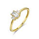Geelgouden ring met zirkonia 5X2,5 mm  MAAT 17,75. - 51393
