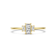 Geelgouden ring met zirkonia 5X2,5 mm  MAAT 17,75. - 51393