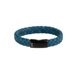 AZE JEWELS armband IRON JACK NAVY BLUE ON BLACK AZ-BL005-I-210 - 51511