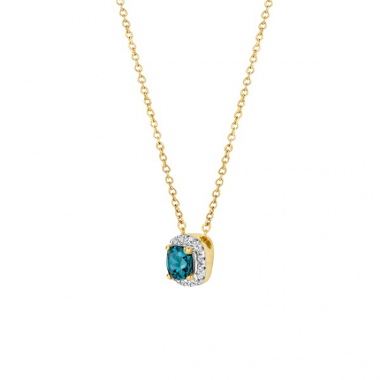 Blush Daimonds Halsketting 3607YDL - 14k Geel- en witgoud met diamant en London Blue Topaz - 51527