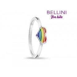 Bellini Zilveren ring regenboog hartje MAAT 14,5 - 48149