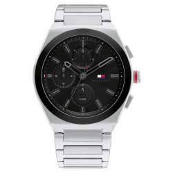 Tommy Hilfiger Horloge Connor Staal Zilverkleurig 44mm - 48163