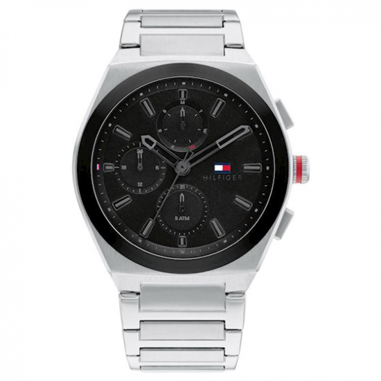Tommy Hilfiger Horloge Connor Staal Zilverkleurig 44mm - 48163