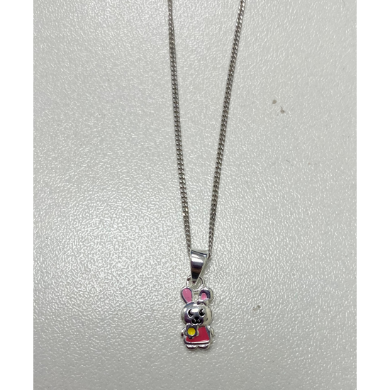 Bellini zilveren kinder collier met konijn MAAT 38cm - 49069