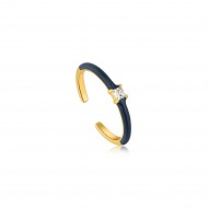 ANIA HAIE  Enamel Gold Adjustable Ring One size - 48186