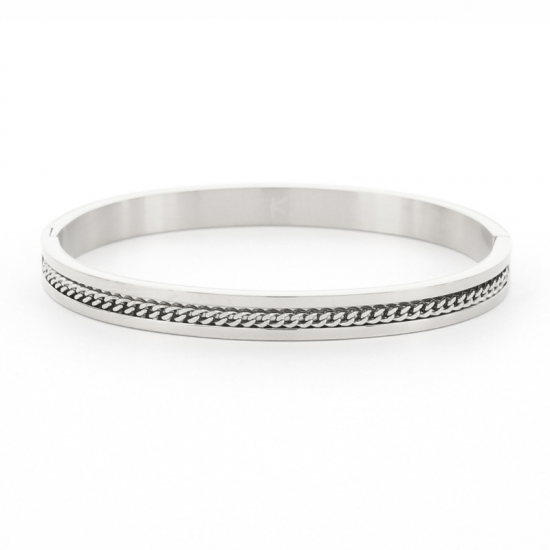 Kalli Kalli gourmet armband edelstaal Zilverkleurig Maat 58 - 51901