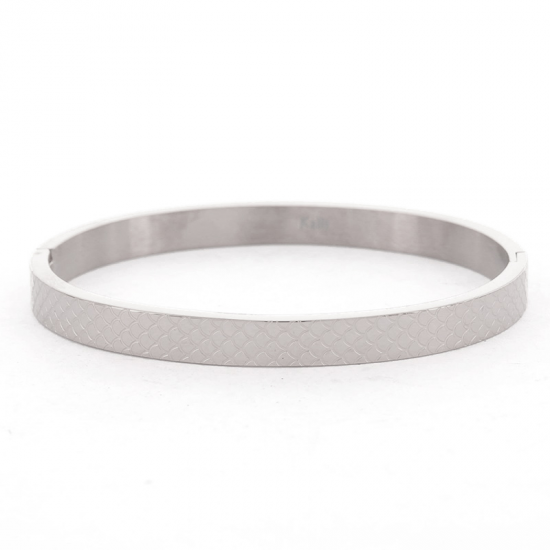 Kalli Kalli 6mm Schubben Glans armband edelstaal Zilverkleurig Maat 58 - 51906