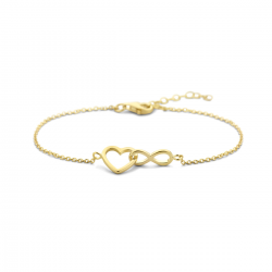 zilveren armband hart en infinity 16 + 3 cm - 51943