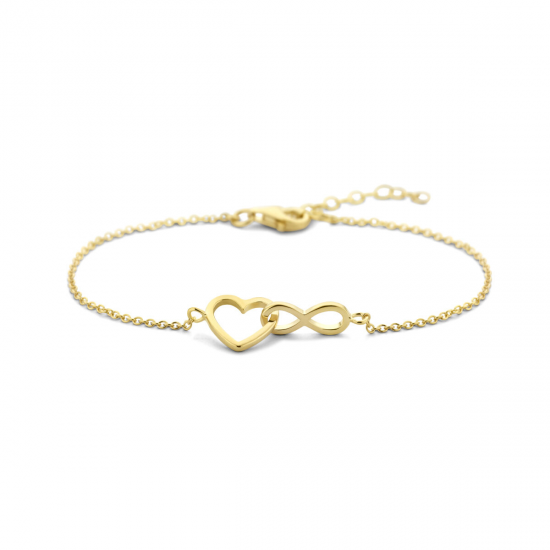 zilveren armband hart en infinity 16 + 3 cm - 51943