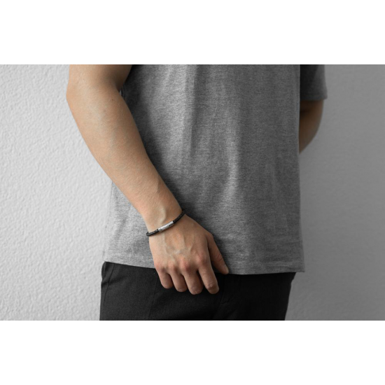 AZE JEWELS Armband IRON SINGLE STRING BROWN MAAT 21cm - 48219