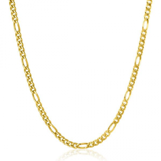 ZINZI gold plated zilveren figaro ketting 3,5mm breed 40-45cm ZIC2291G - 52043