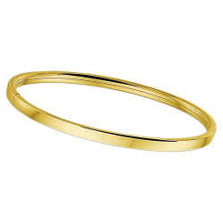 14 krt geelgouden bangle 4,0 mm vlakke buis 60mm - 52050