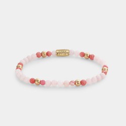Rebel & Rose Armband More Balls Than Most Roses and Cherry Blossom 4mm 18 ct yellow gold plated 16cm - 48275