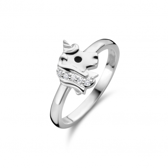 Bellini zilver ring eenhoorn met zirkonia wit - 51859